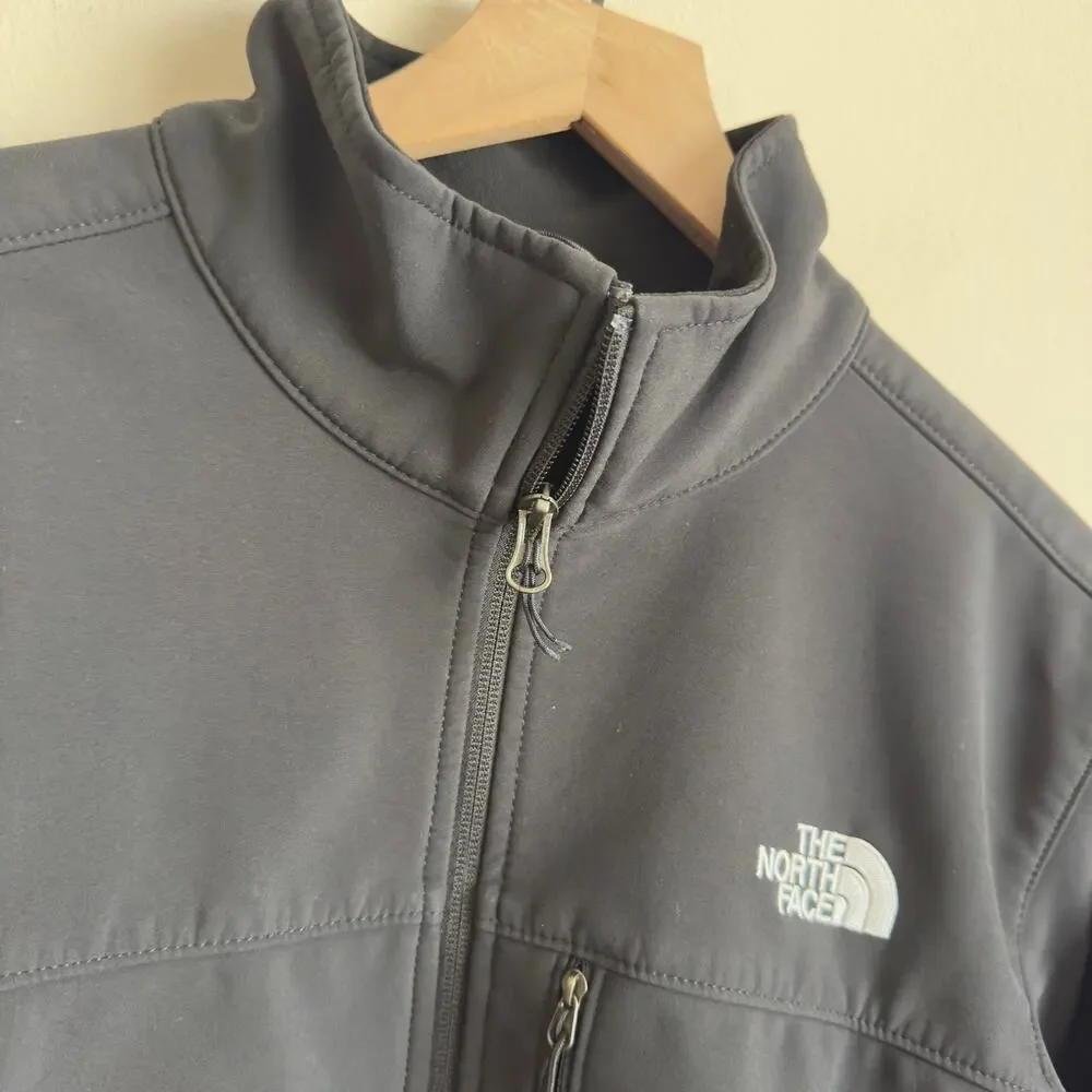 The North Face Men Size Medium Black Softshell Zipper Jacket Coat Lightweight